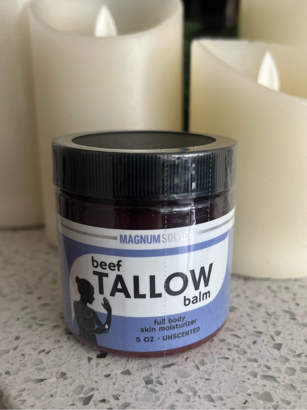 Magnum Solace Whipped Beef Tallow Balm - Unscented Full Body Moisturizer 5oz